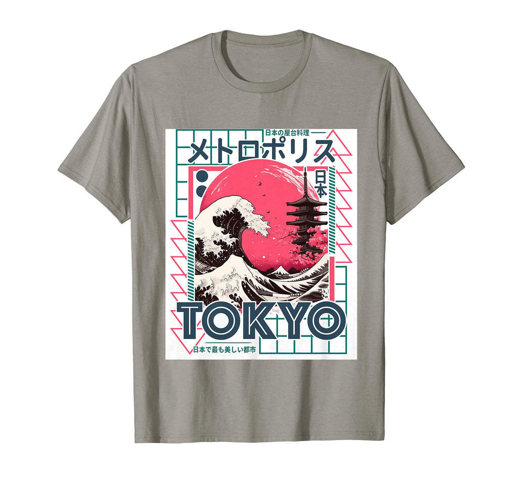 Tokyo City 80S Synthwave Kanagawa Wave T-Shirt - Novelty Apparel Men Women - T-Shirt, Sweatshirt, Hoodie