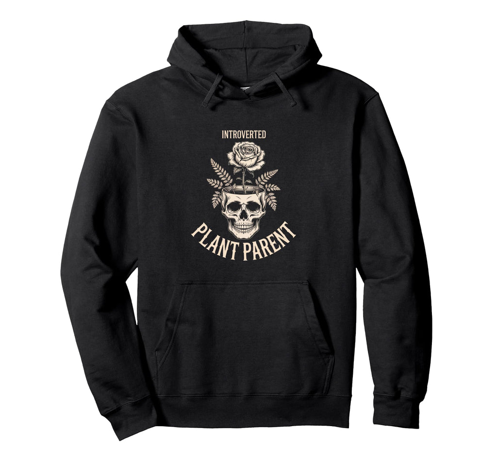 Introverted Plant Goth Rose Gothic Hoodie - Fun Novelty Design for Adults - T-Shirt, Sweatshirt, Hoodie