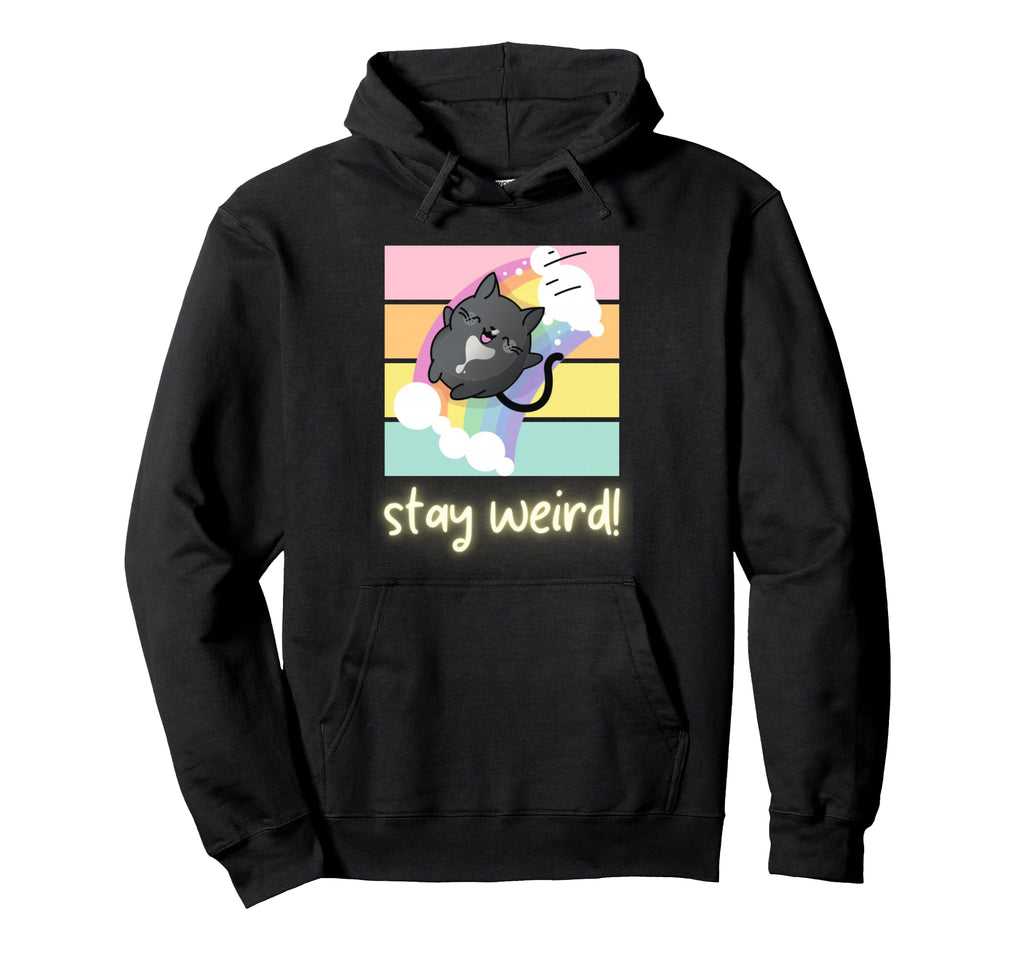 Stay Weird Cat Neurodivergent Pride Hoodie - Fun Novelty Design for Adults - T-Shirt, Sweatshirt, Hoodie