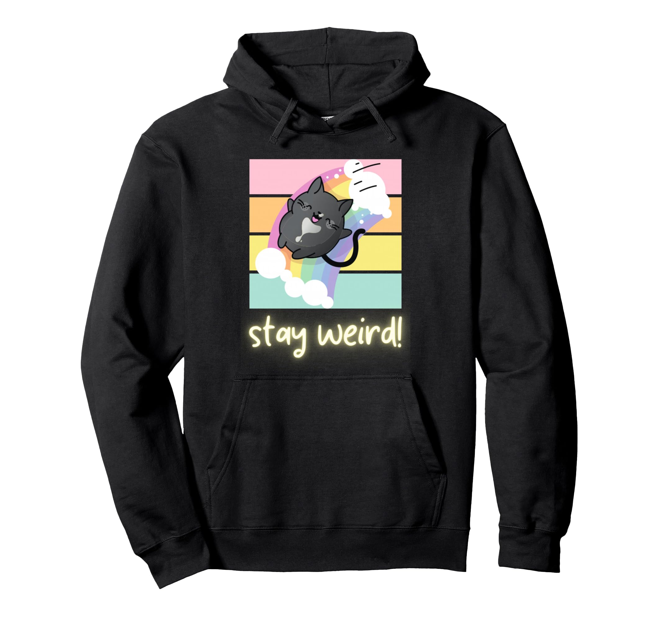Stay Weird Cat Neurodivergent Pride Hoodie - Fun Novelty Design for Adults - T-Shirt, Sweatshirt, Hoodie