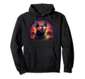 80S Synthwave French Bulldog Hoodie - Custom Art Print Unisex - T-Shirt, Sweatshirt, Hoodie