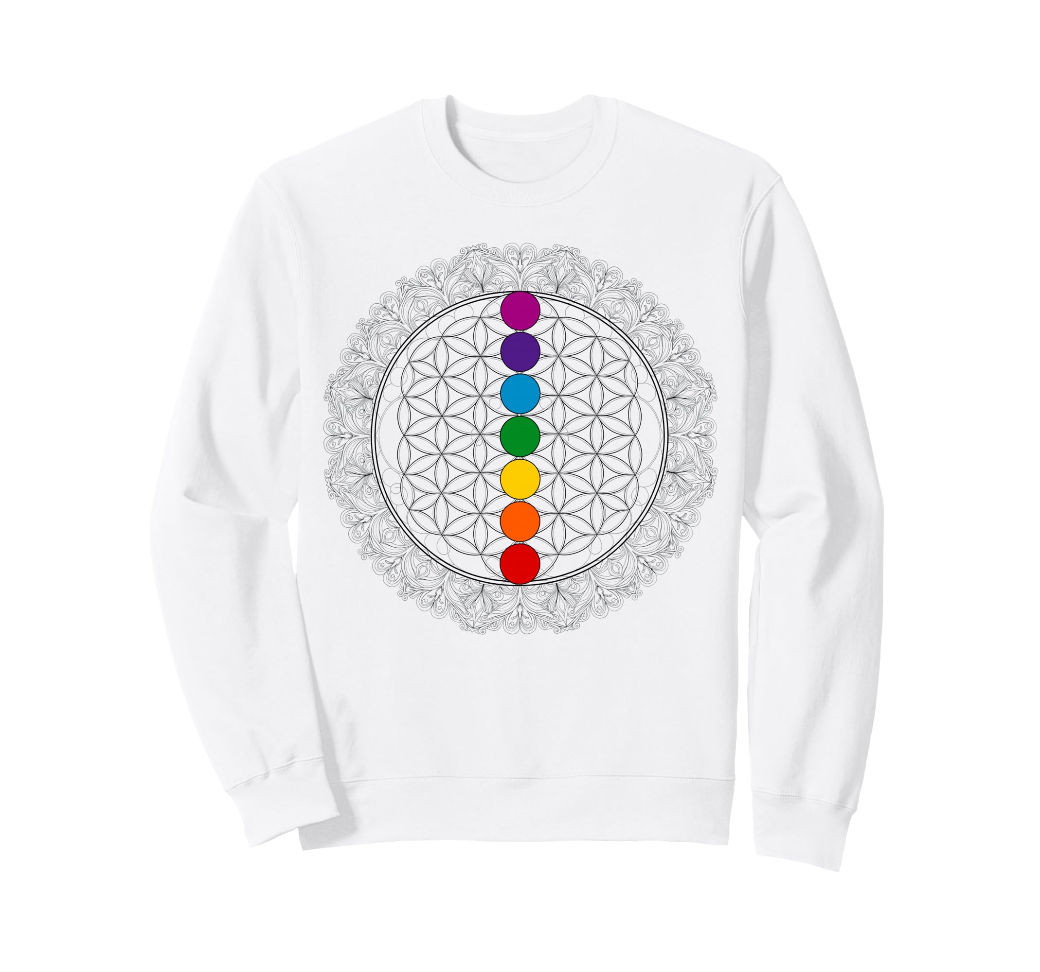 Chakras Mandala Yoga Meditation Sweatshirt - Unique Graphic Men Women - T-Shirt, Sweatshirt, Hoodie
