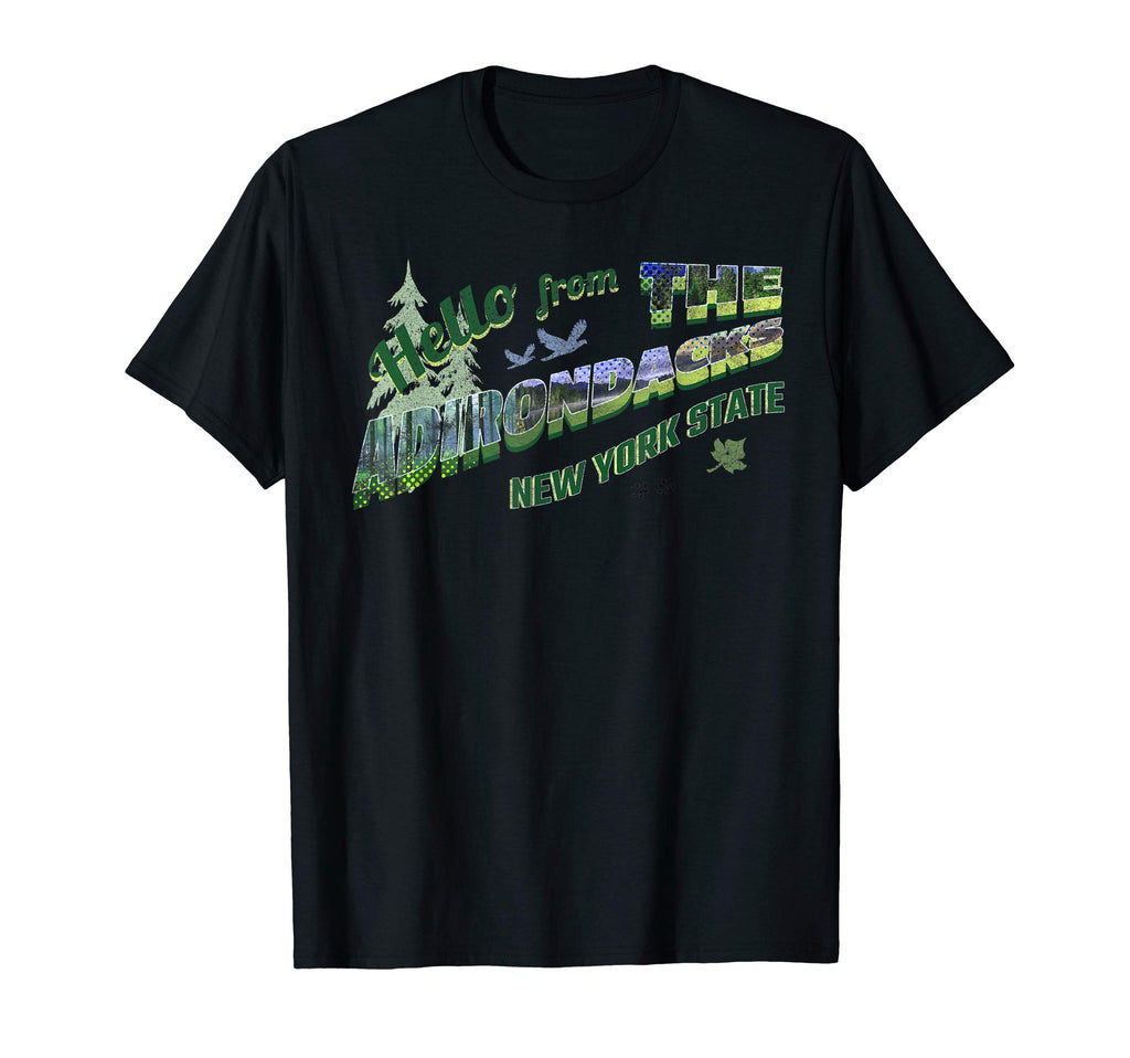 Adirondack Souvenir Postcard T-Shirt - Unique Graphic for Adults - T-Shirt, Sweatshirt, Hoodie