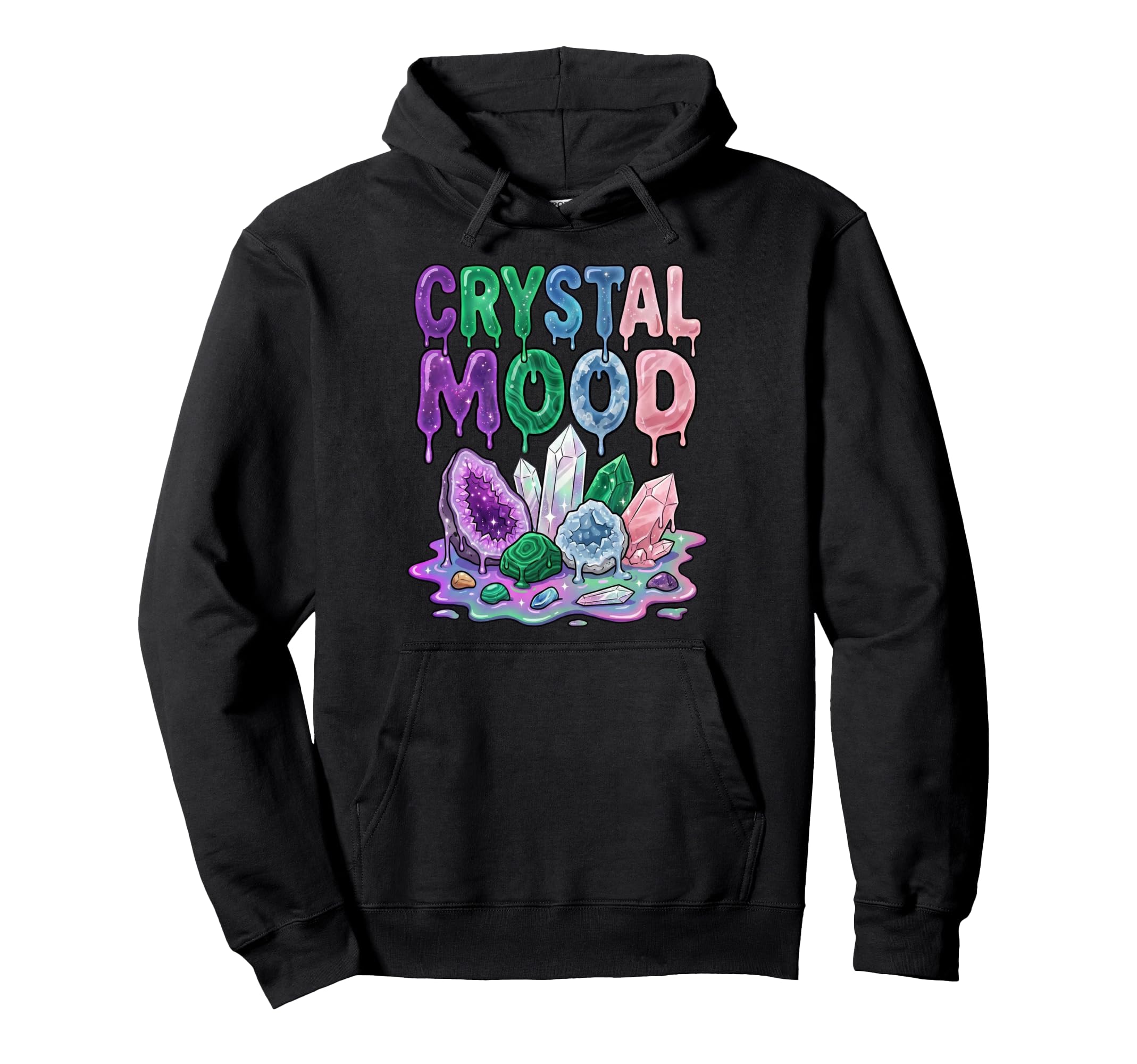 Crystal Mood Pastel Gemstone Aesthetic Vibes Hoodie - Trendy Graphic Unisex - T-Shirt, Sweatshirt, Hoodie