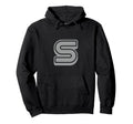 Bold Letter Gray S Outline Alphabet Hoodie - Novelty Apparel Men Women - T-Shirt, Sweatshirt, Hoodie