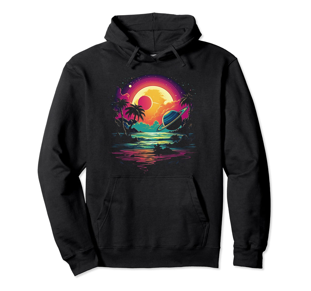 Vaporwave Solar System 80S Synthwave Hoodie - Streetwear Style Men Women - T-Shirt, Sweatshirt, Hoodie
