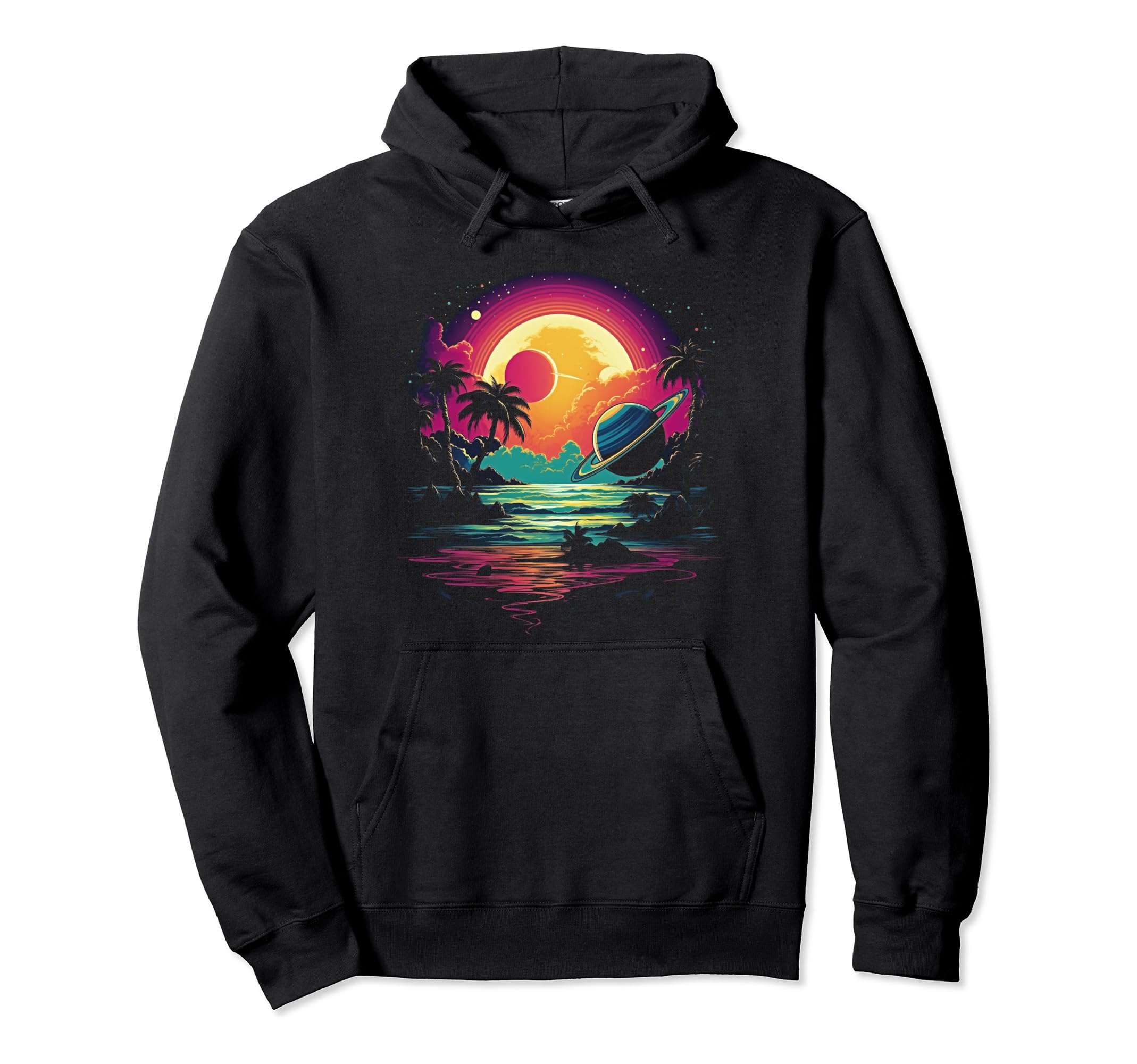 Vaporwave Solar System 80S Synthwave Hoodie - Streetwear Style Men Women - T-Shirt, Sweatshirt, Hoodie