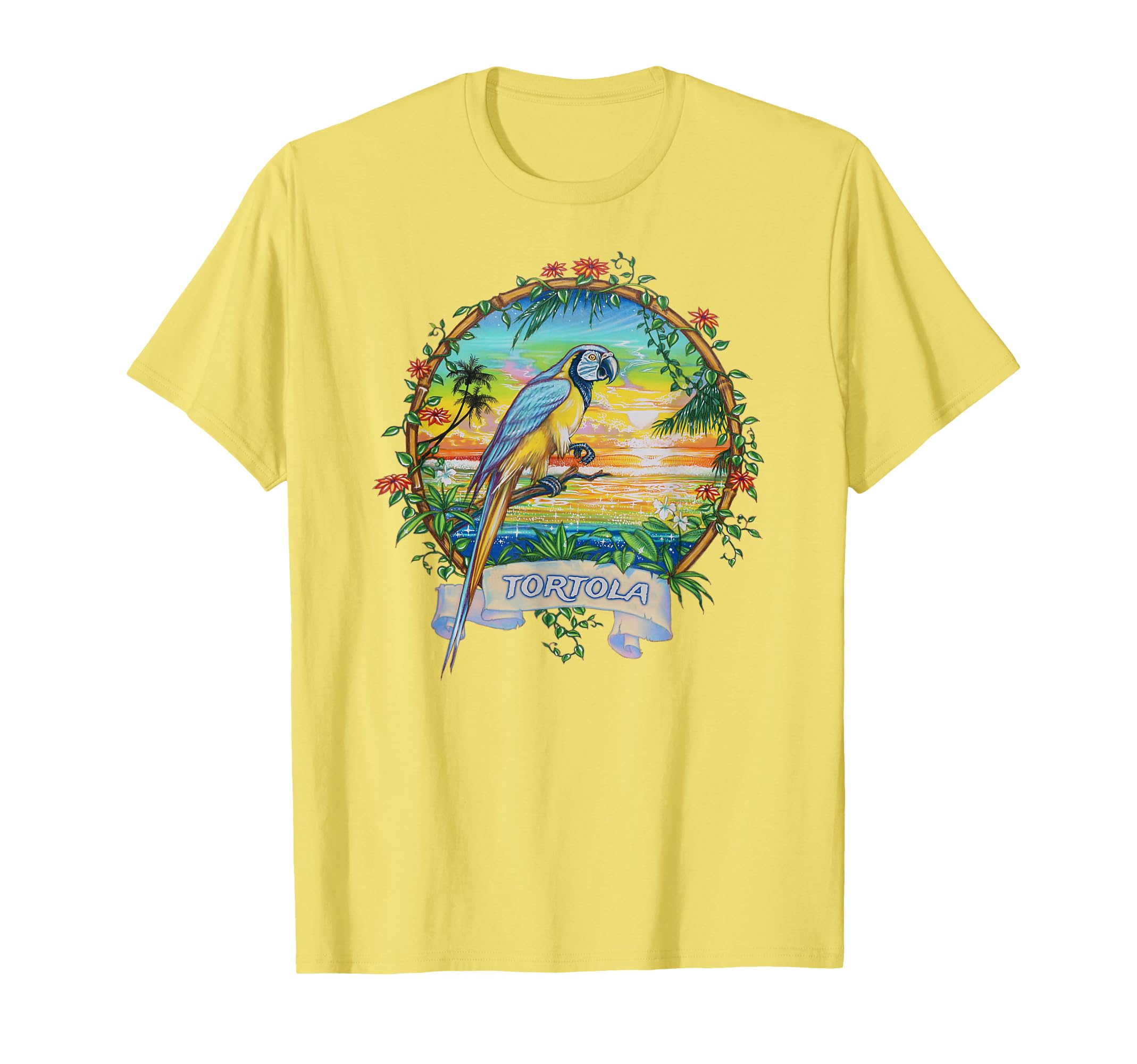 Tortola Bvi Tropical Parrot Vacation T-Shirt - Streetwear Style Unisex - T-Shirt, Sweatshirt, Hoodie
