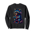 Raccoon Gamer Gaming Animal Lover Sweatshirt - Casual Everyday Wear Unisex - T-Shirt, Sweatshirt, Hoodie
