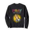 Pray Rosary Typography Praying Hands Sweatshirt - Unique Graphic Unisex - T-Shirt, Sweatshirt, Hoodie