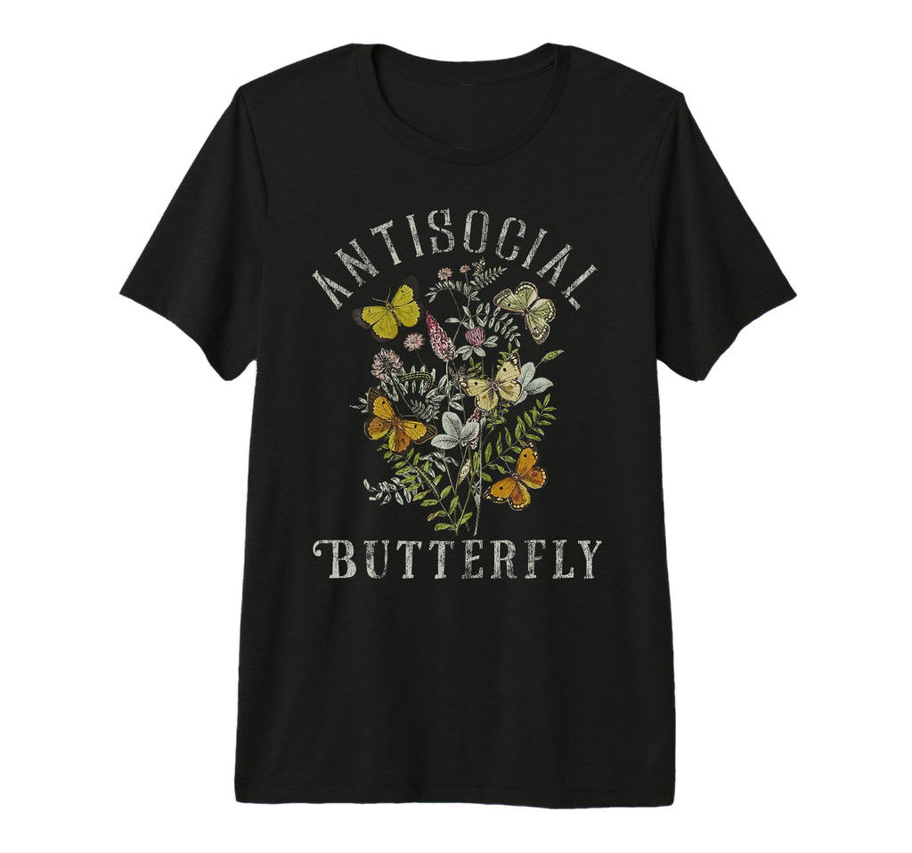 Antisocial Butterfly Fairy Grunge T-Shirt - Graphic Print Men Women - T-Shirt, Sweatshirt, Hoodie