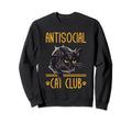Antisocial Cat Club Introvert Cat Sweatshirt - Custom Art Print Men Women - T-Shirt, Sweatshirt, Hoodie