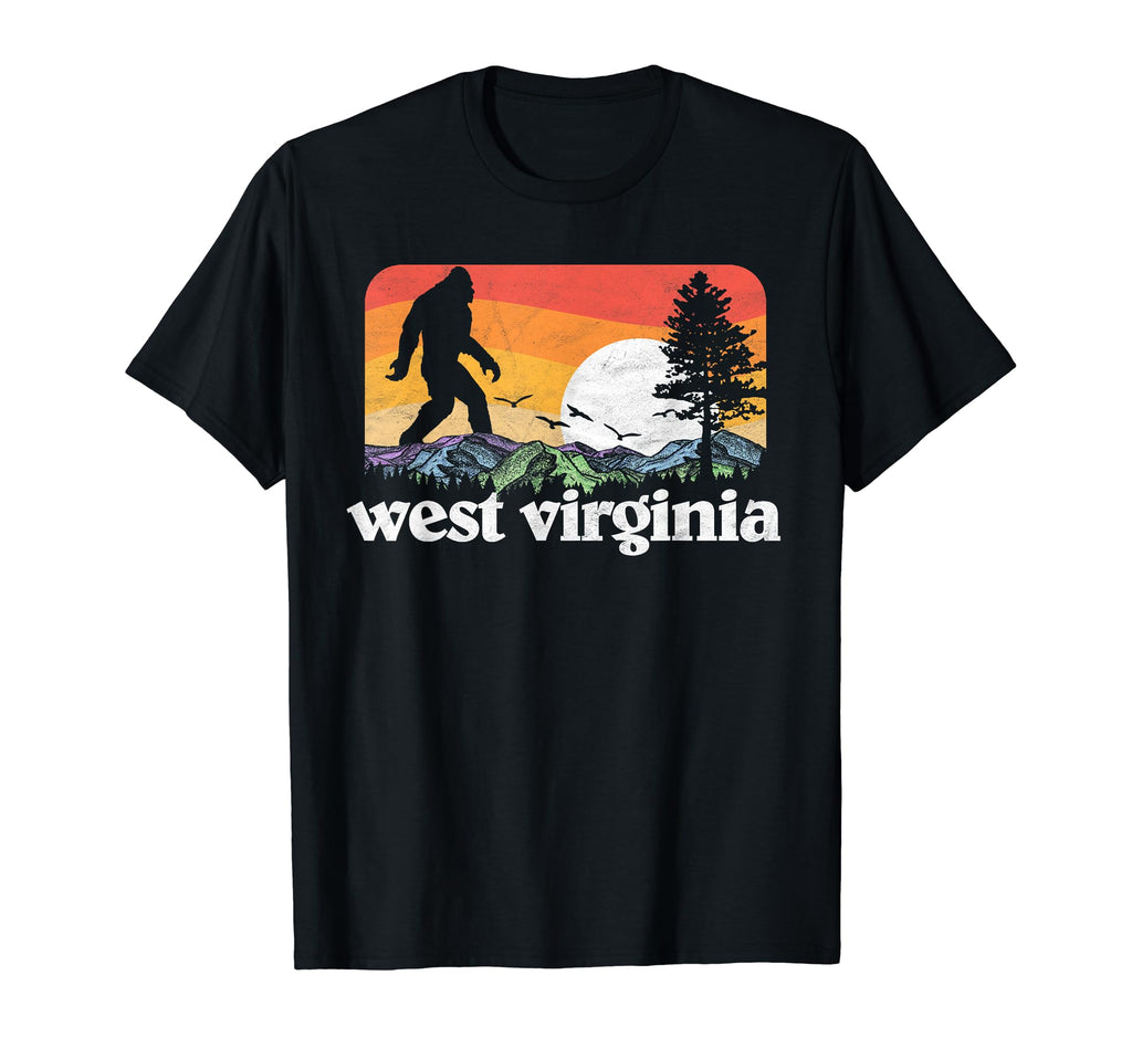 West Virginia Bigfoot Mountain Trees T-Shirt - Novelty Apparel for Adults - T-Shirt, Sweatshirt, Hoodie