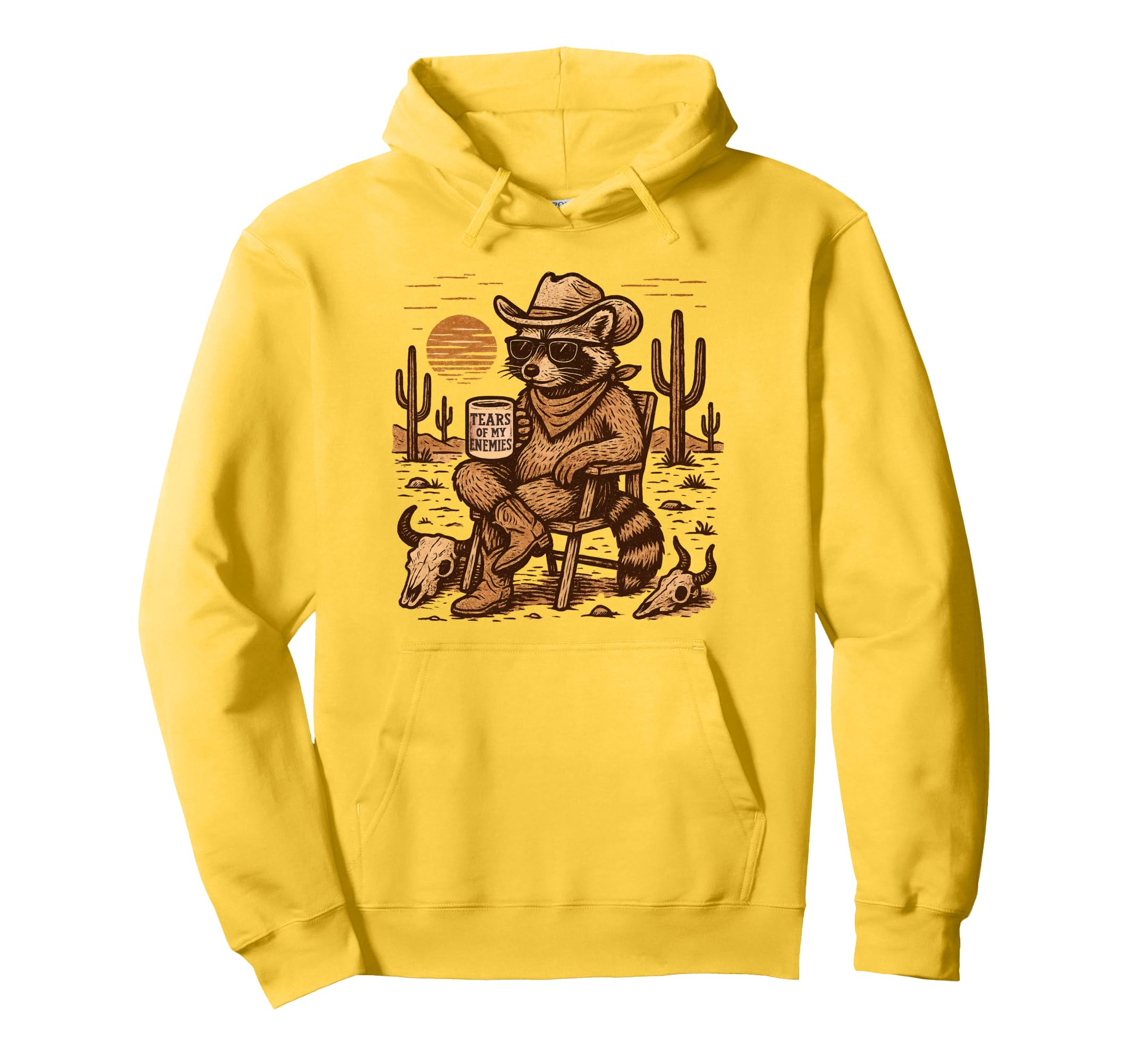 Country Cowboy Raccoon Rodeo Cowgirl Funny Hoodie - Graphic Print Unisex - T-Shirt, Sweatshirt, Hoodie