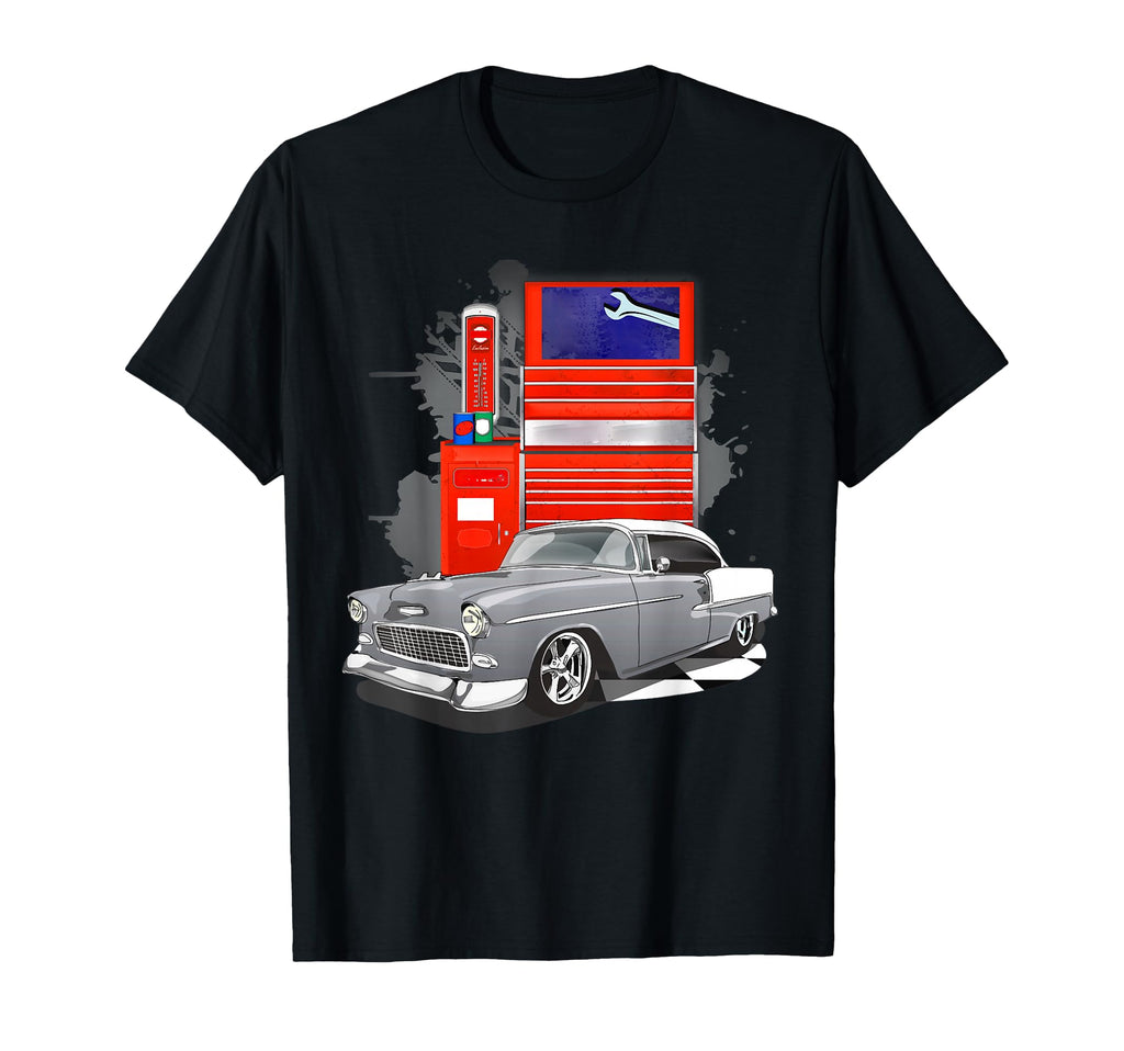 1955 55 Bel Air 50S Silhouette Old Hot T-Shirt - Novelty Apparel Men Women - T-Shirt, Sweatshirt, Hoodie
