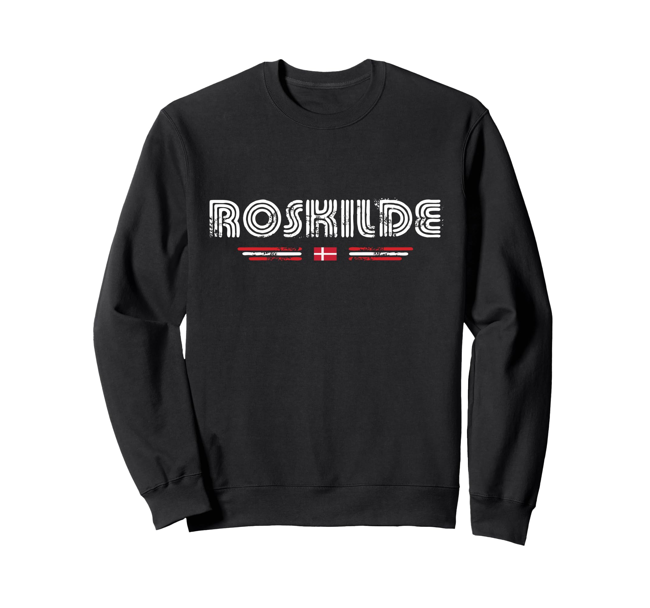 Roskilde Denmark 70S 80S Type Flag Sweatshirt - Graphic Print Unisex - T-Shirt, Sweatshirt, Hoodie