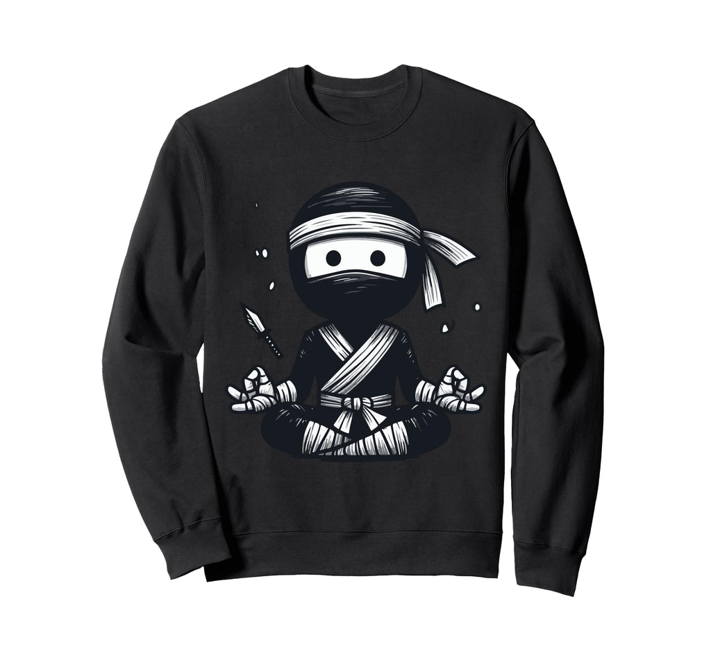 Meditation Ninja Yoga Pose Sweatshirt - Minimalist Print for Adults - T-Shirt, Sweatshirt, Hoodie