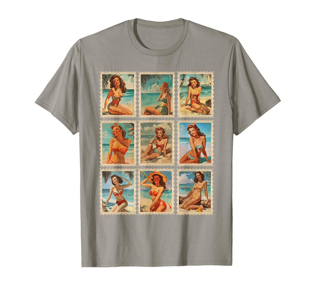 Beach Pinup Bikini Summer T-Shirt - Fun Novelty Design for Adults - T-Shirt, Sweatshirt, Hoodie