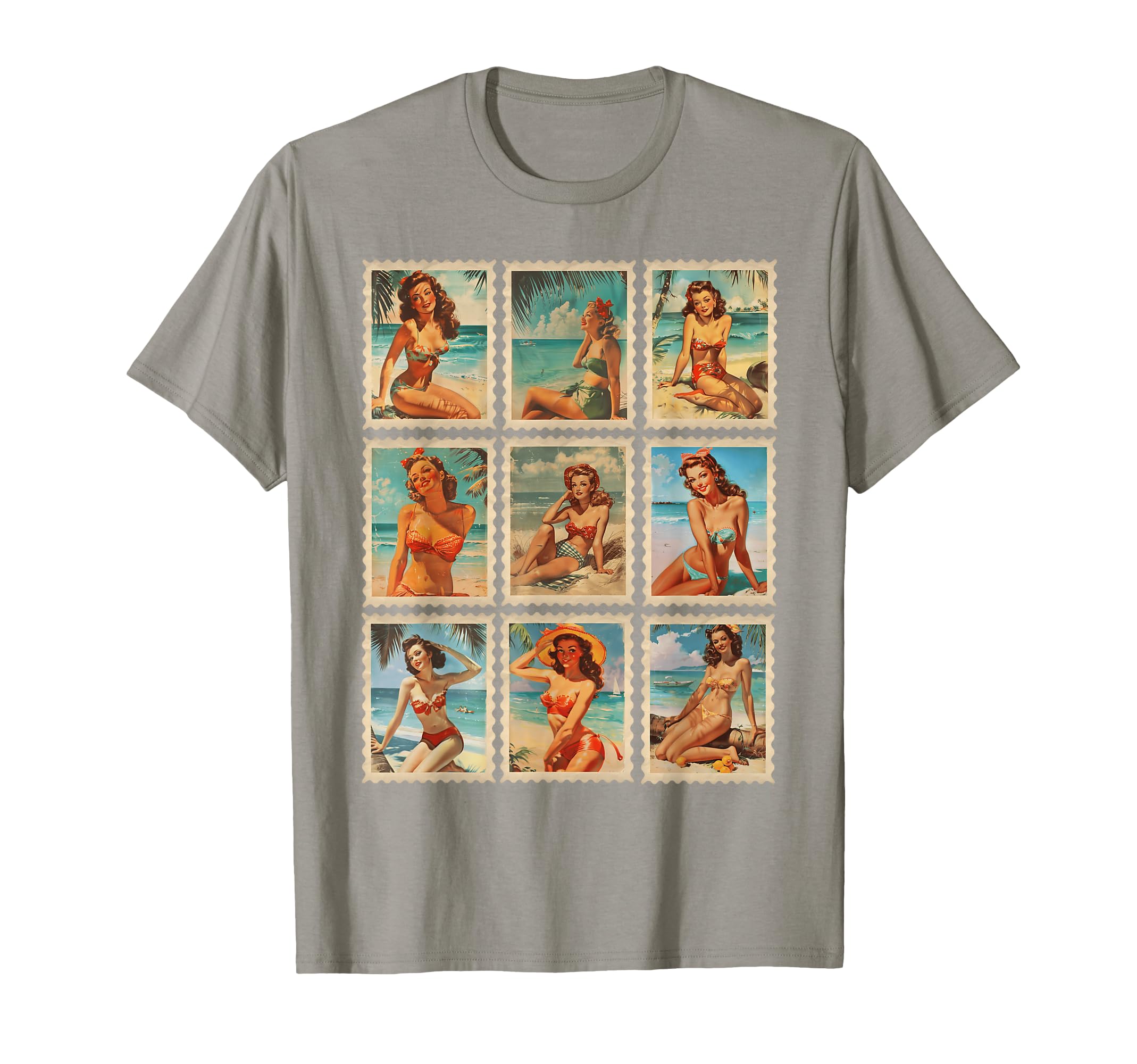 Beach Pinup Bikini Summer T-Shirt - Fun Novelty Design for Adults - T-Shirt, Sweatshirt, Hoodie