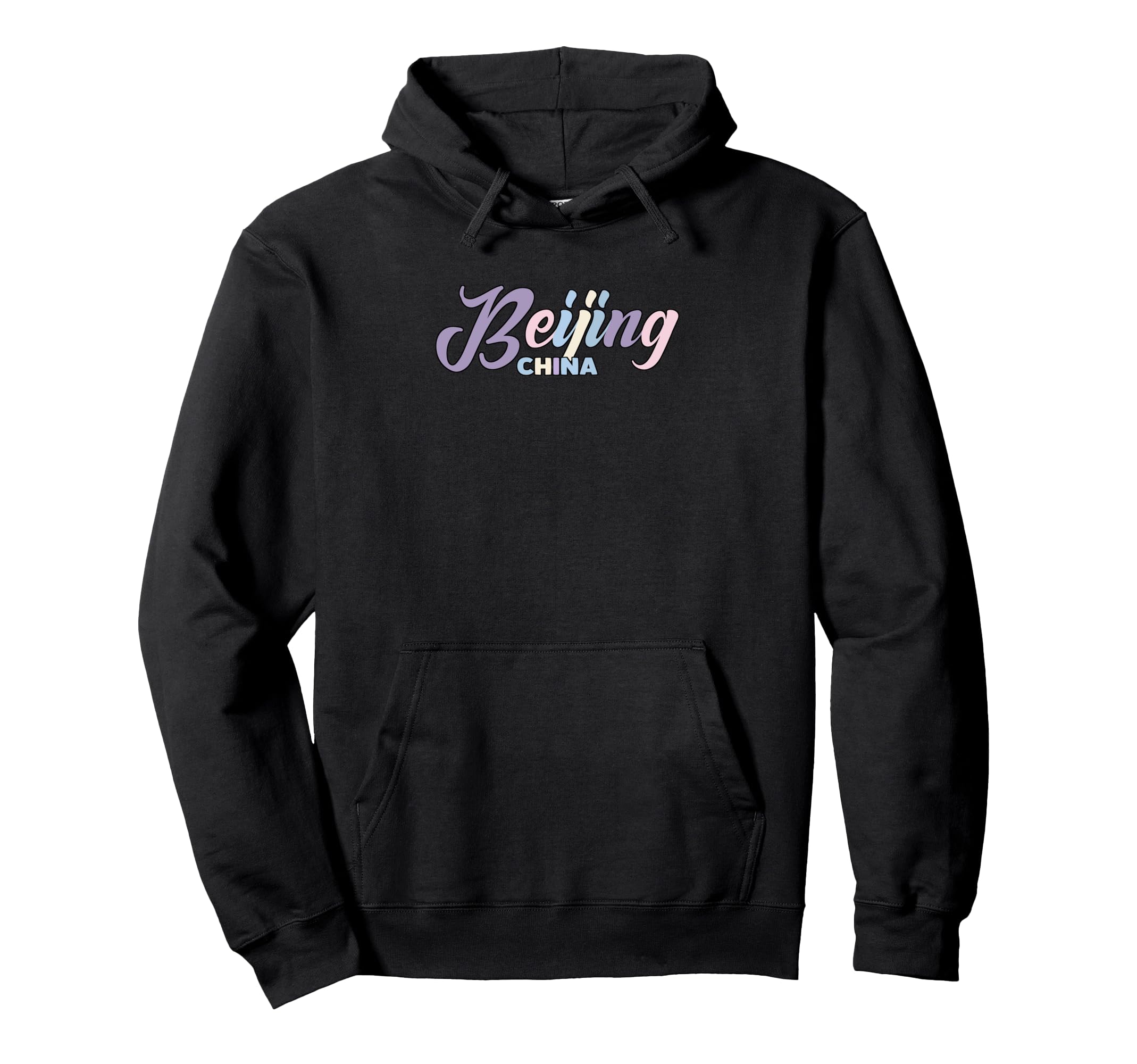 Beijing China Pastel Typography Hoodie - Minimalist Print Men Women - T-Shirt, Sweatshirt, Hoodie