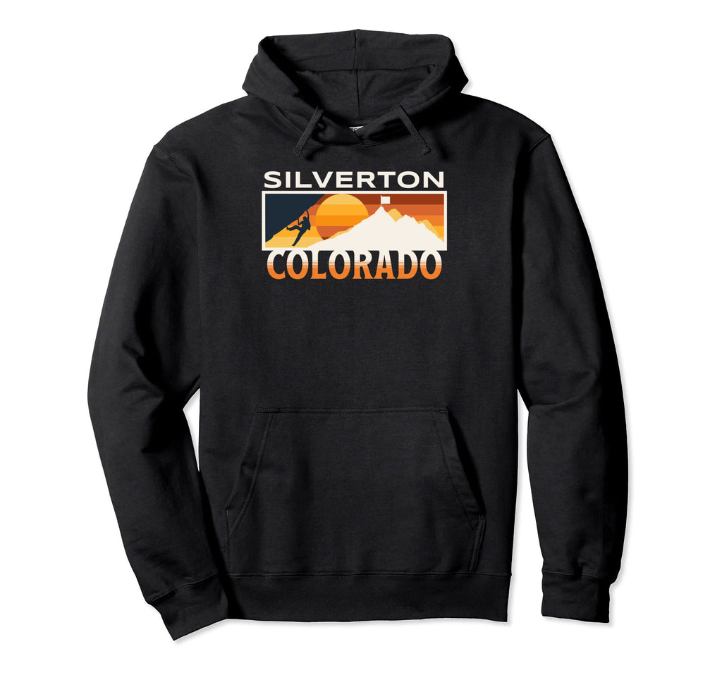 Silverton Colorado Mountain Climber Sunset Hoodie - Minimalist Print Unisex - T-Shirt, Sweatshirt, Hoodie
