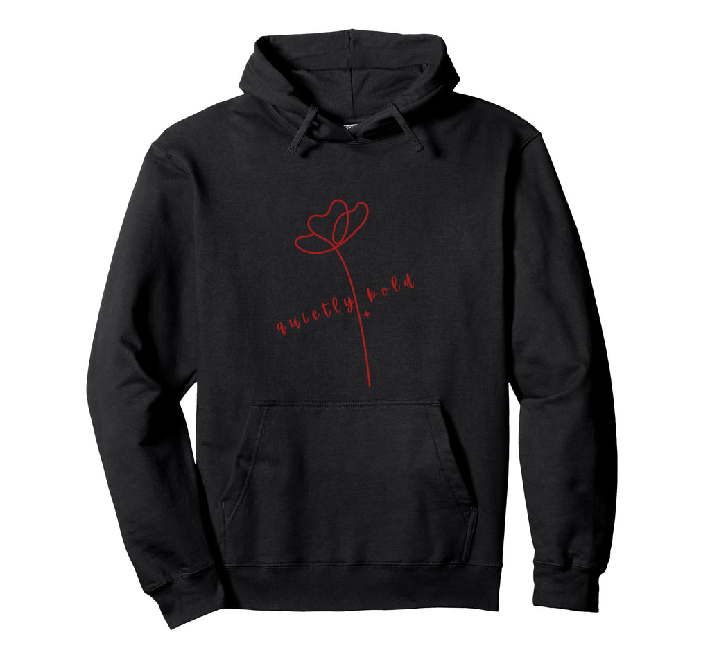 Quietly Bold Minimalist Floral Art Hoodie - Novelty Apparel for Adults - T-Shirt, Sweatshirt, Hoodie