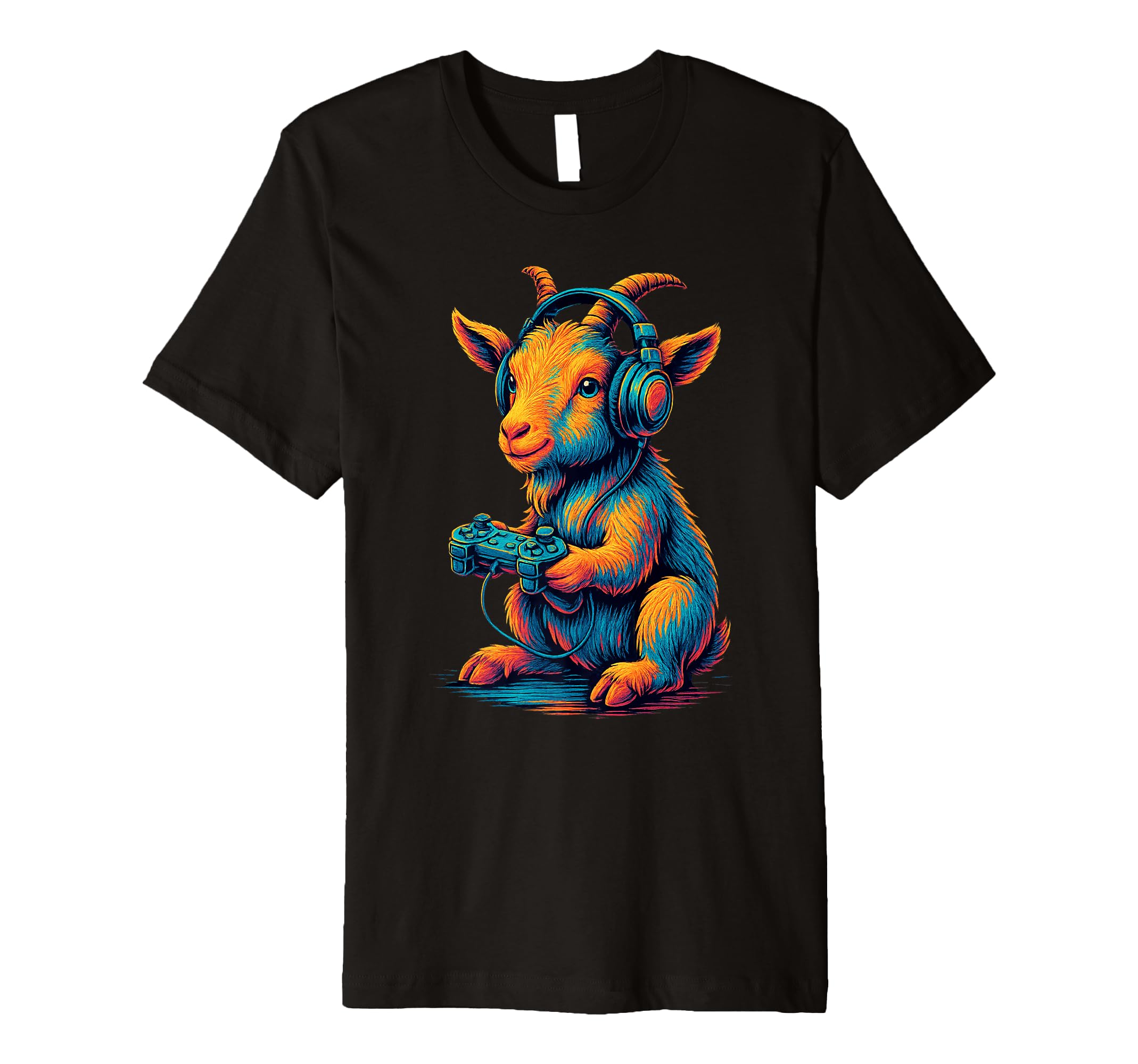 Goat Gamer Gaming Animal Lover T-Shirt - Minimalist Print Unisex - T-Shirt, Sweatshirt, Hoodie