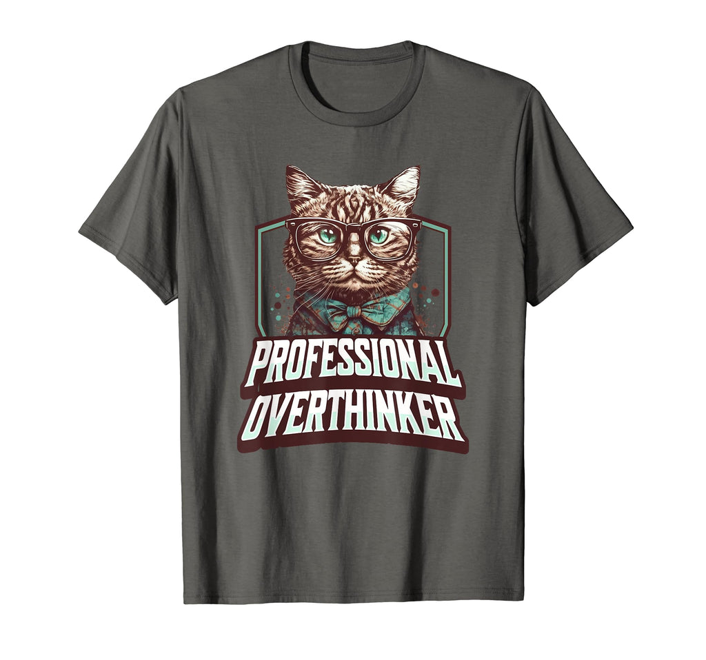 Professional Overthinker Feline T-Shirt - Custom Art Print for Adults - T-Shirt, Sweatshirt, Hoodie