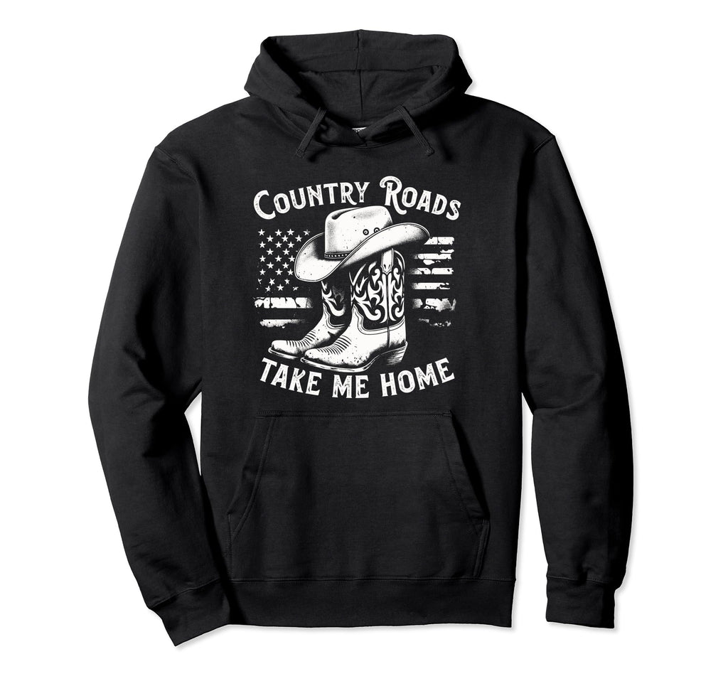 Country Roads Take Me Home Cowboy Hoodie - Custom Art Print Men Women - T-Shirt, Sweatshirt, Hoodie