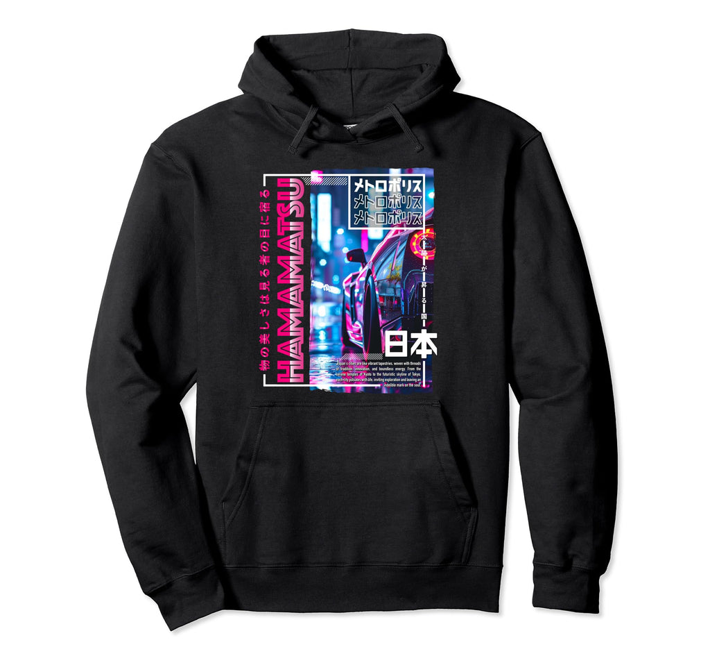 Hamamatsu City 80S Synthwave Racing Car Hoodie - Graphic Print Men Women - T-Shirt, Sweatshirt, Hoodie