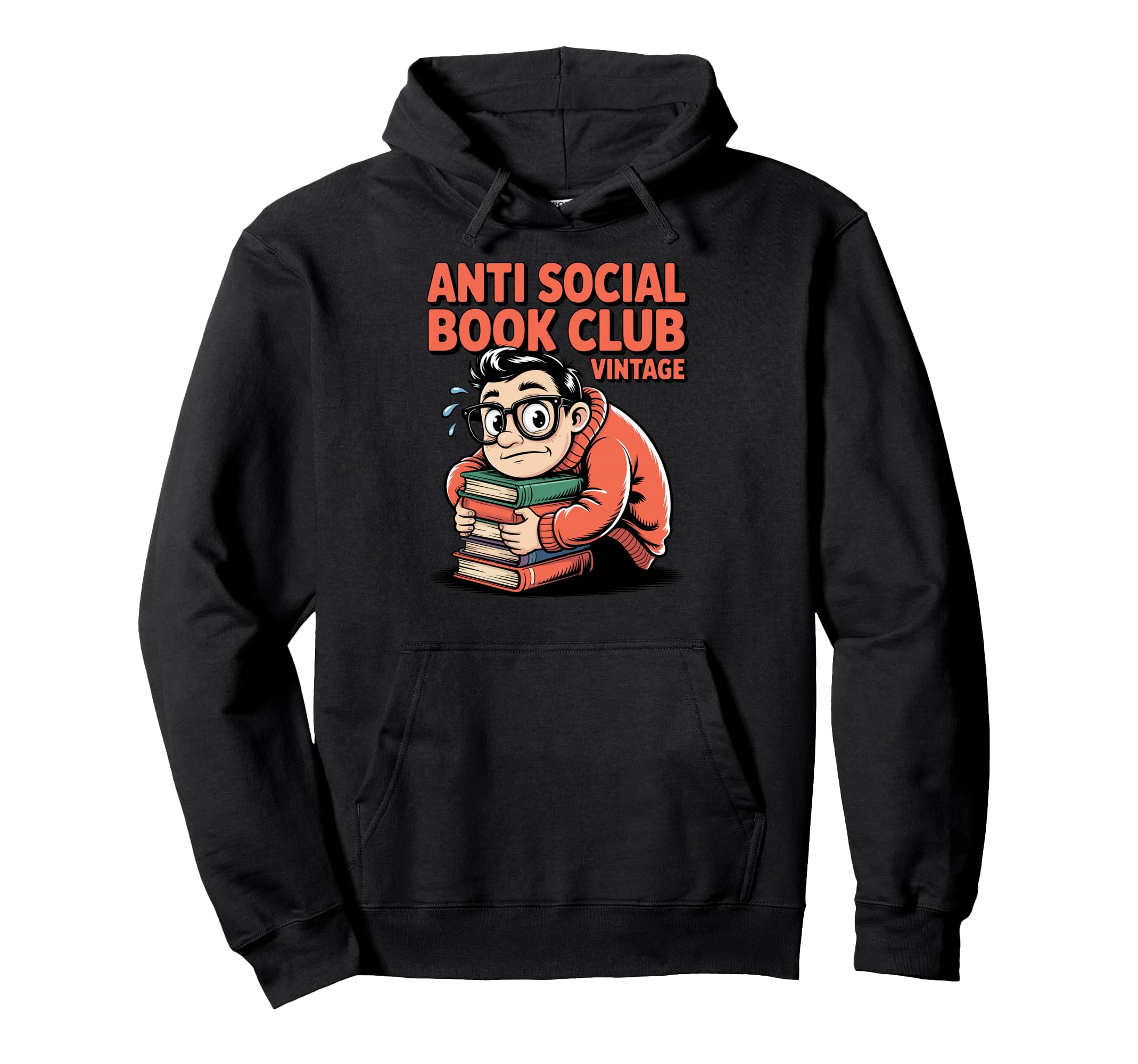 Anti Social Book Club Funny Reader Art Hoodie - Minimalist Print for Adults - T-Shirt, Sweatshirt, Hoodie