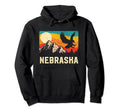 Nebraska Nature Wild Eagle Sunset Hoodie - Novelty Apparel for Adults - T-Shirt, Sweatshirt, Hoodie
