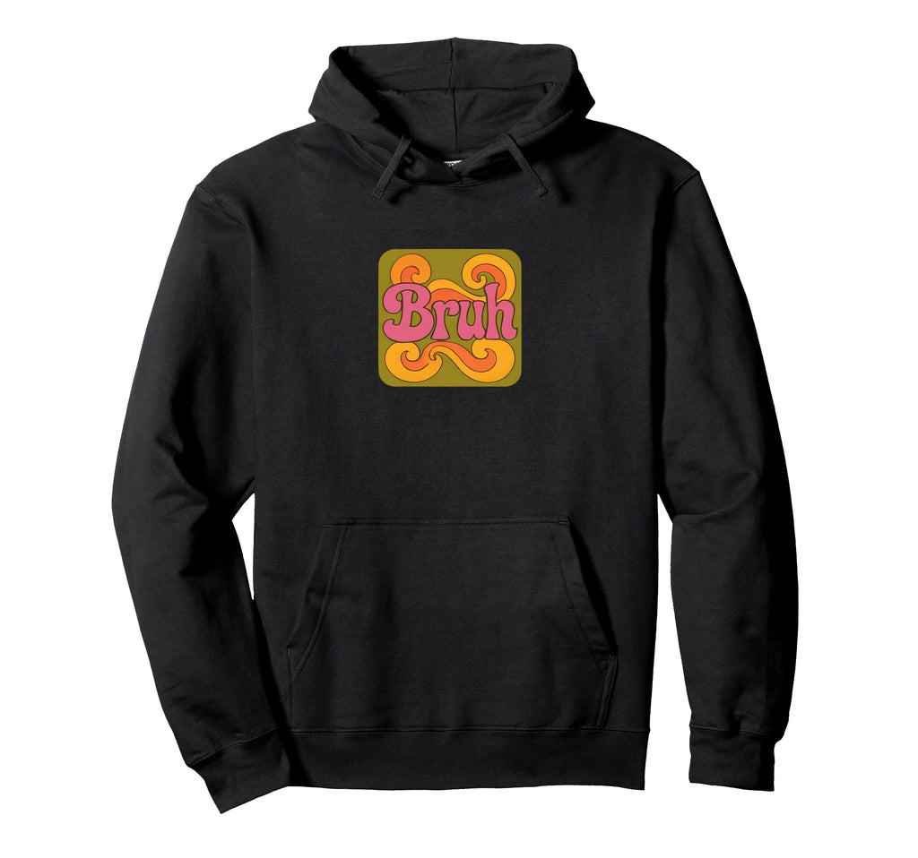 Bruh Bubble Typography Smiling Clouds Hoodie - Aesthetic Graphic Unisex - T-Shirt, Sweatshirt, Hoodie