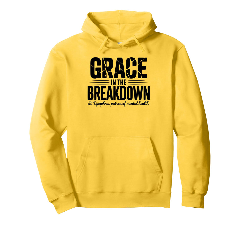 Distressed Grace Breakdown St Dymphna Hoodie - Custom Art Print Men Women - T-Shirt, Sweatshirt, Hoodie