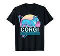 Corgi Synthwave Aesthetic Dog Lover T-Shirt - Graphic Print Unisex - T-Shirt, Sweatshirt, Hoodie
