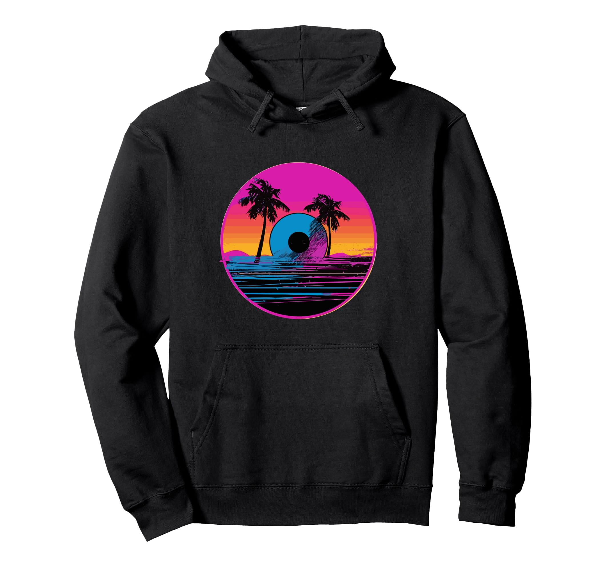 Vinyl Record Vaporwave Turntable Music Hoodie - Graphic Print Unisex - T-Shirt, Sweatshirt, Hoodie
