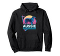 Australian Shepherd Synthwave Aesthetic Hoodie - Graphic Print for Adults - T-Shirt, Sweatshirt, Hoodie