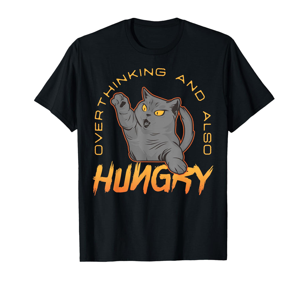 Overthinking And Also Hungry Introverted T-Shirt - Minimalist Print Unisex - T-Shirt, Sweatshirt, Hoodie
