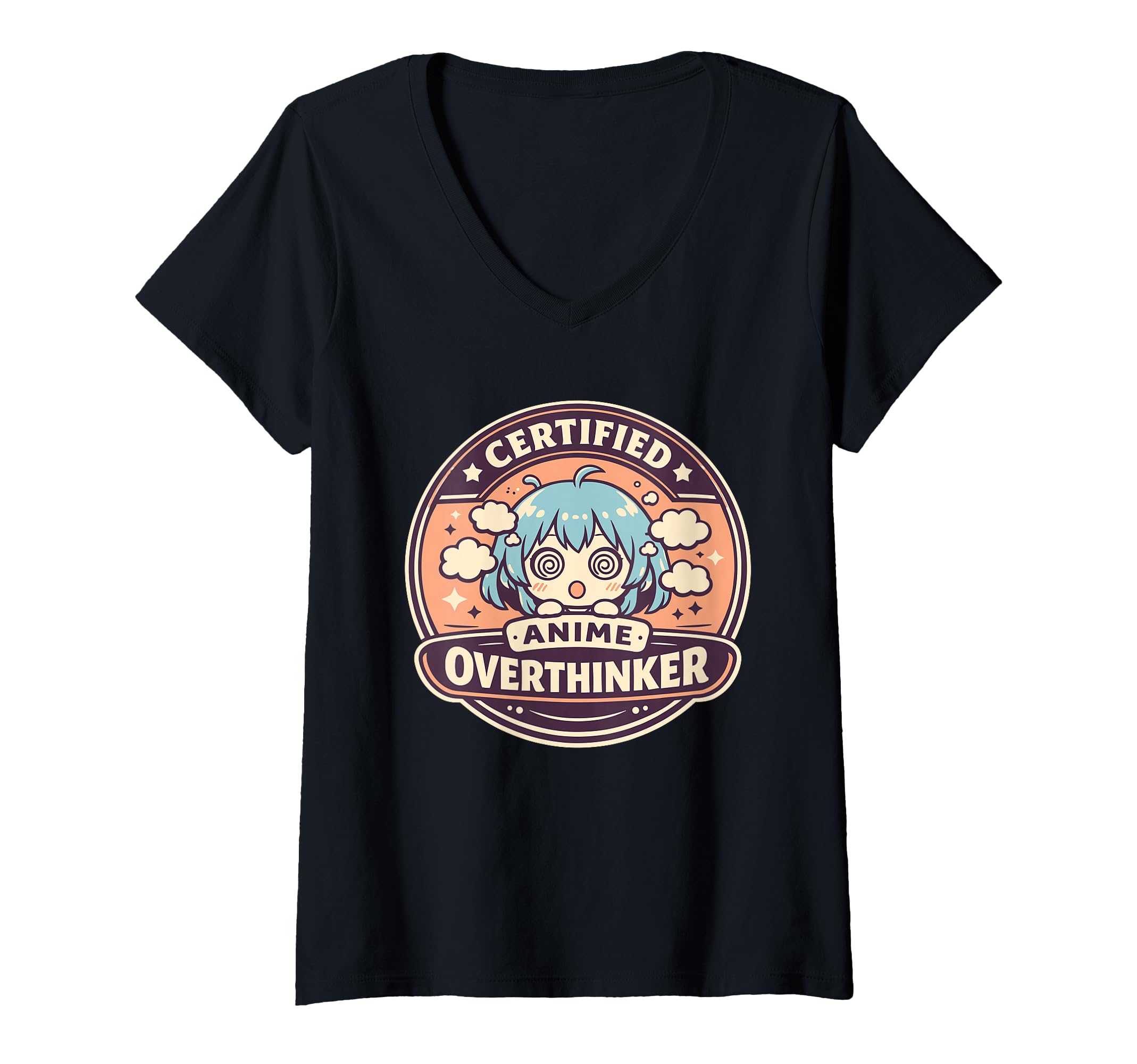Womens Anime Anxiety Overthinking Weeb T-Shirt - Graphic Print Men Women - T-Shirt, Sweatshirt, Hoodie