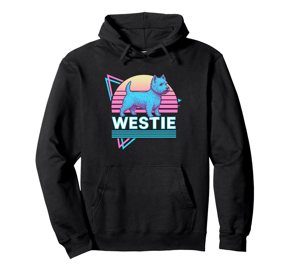 West Highland White Terrier Synthwave Hoodie - Custom Art Print Unisex - T-Shirt, Sweatshirt, Hoodie