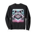 Raccoon Sunglasses 80S Aesthetic Sweatshirt - Custom Art Print Men Women - T-Shirt, Sweatshirt, Hoodie