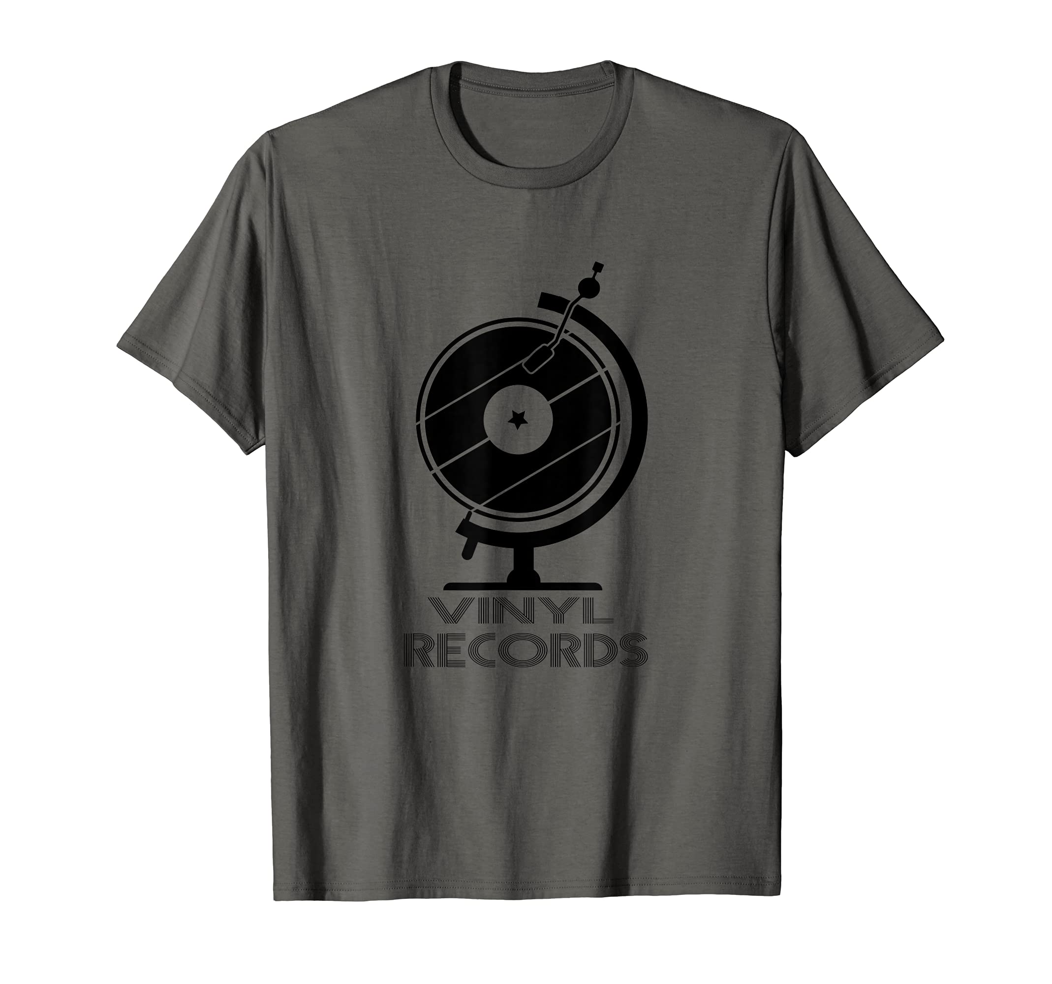 Vinyl Globe Record Player Turntable T-Shirt - Custom Art Print Men Women - T-Shirt, Sweatshirt, Hoodie