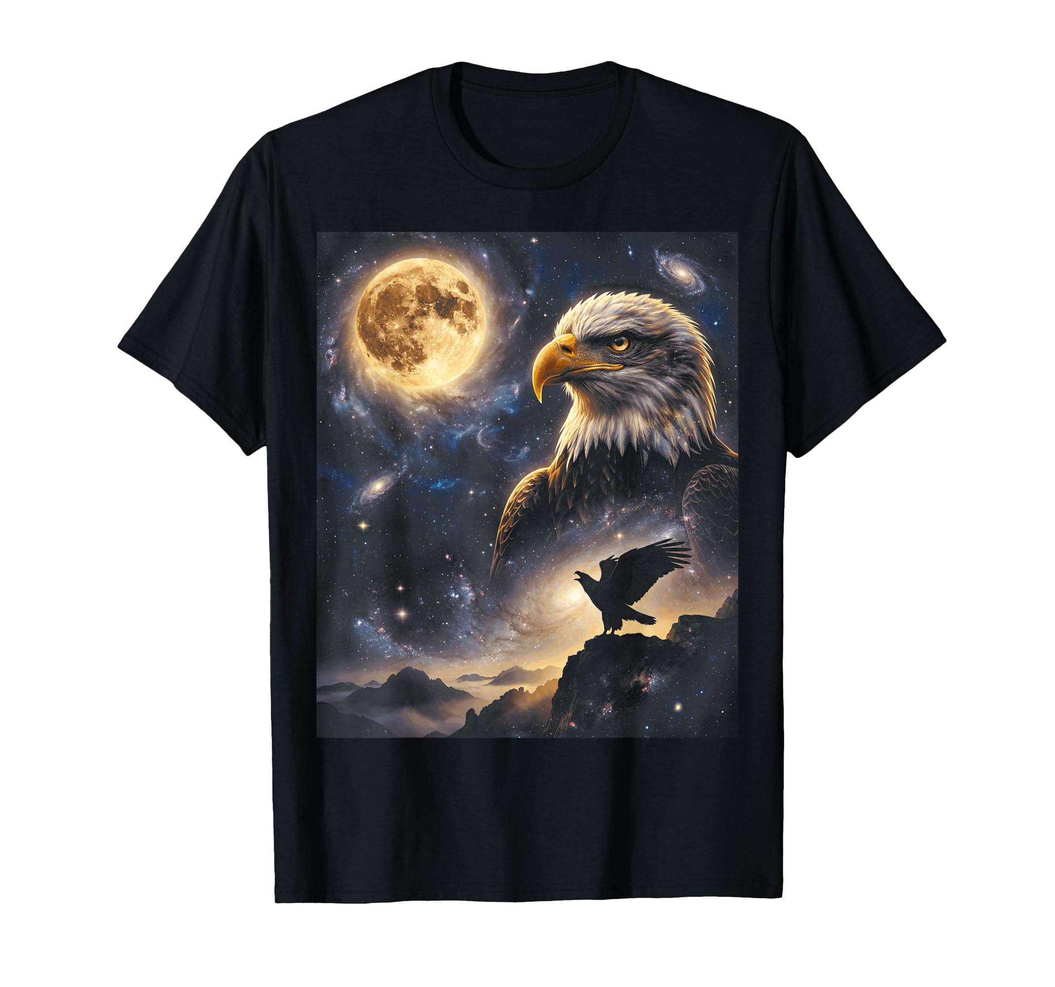 Howling Eagle Full Moon Starry Night T-Shirt - Fun Novelty Design Unisex - T-Shirt, Sweatshirt, Hoodie