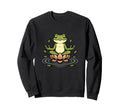 Zen Frog Lotus Funny Yoga Sweatshirt - Custom Art Print Men Women - T-Shirt, Sweatshirt, Hoodie