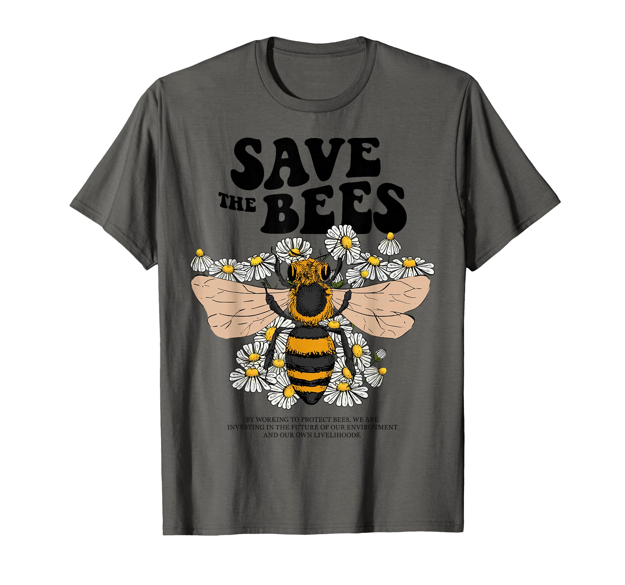 90S Y2K Bee Daisy Flower T-Shirt - Fun Novelty Design for Adults - T-Shirt, Sweatshirt, Hoodie