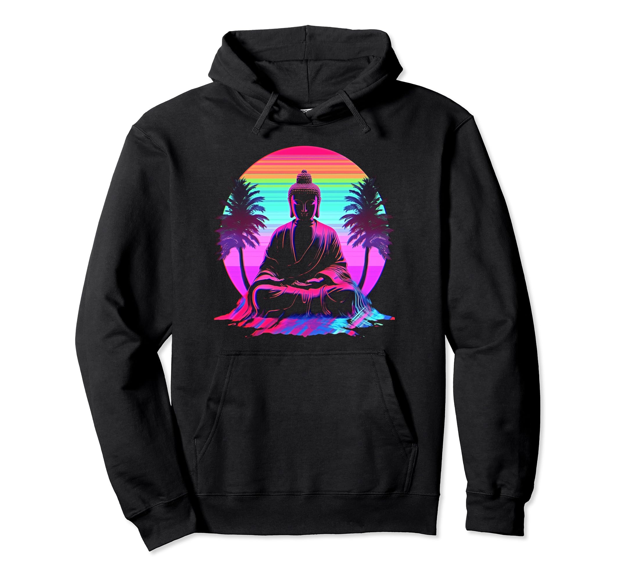 Vaporwave Buddha 80S Synthwave 9 Hoodie - Graphic Print Unisex - T-Shirt, Sweatshirt, Hoodie
