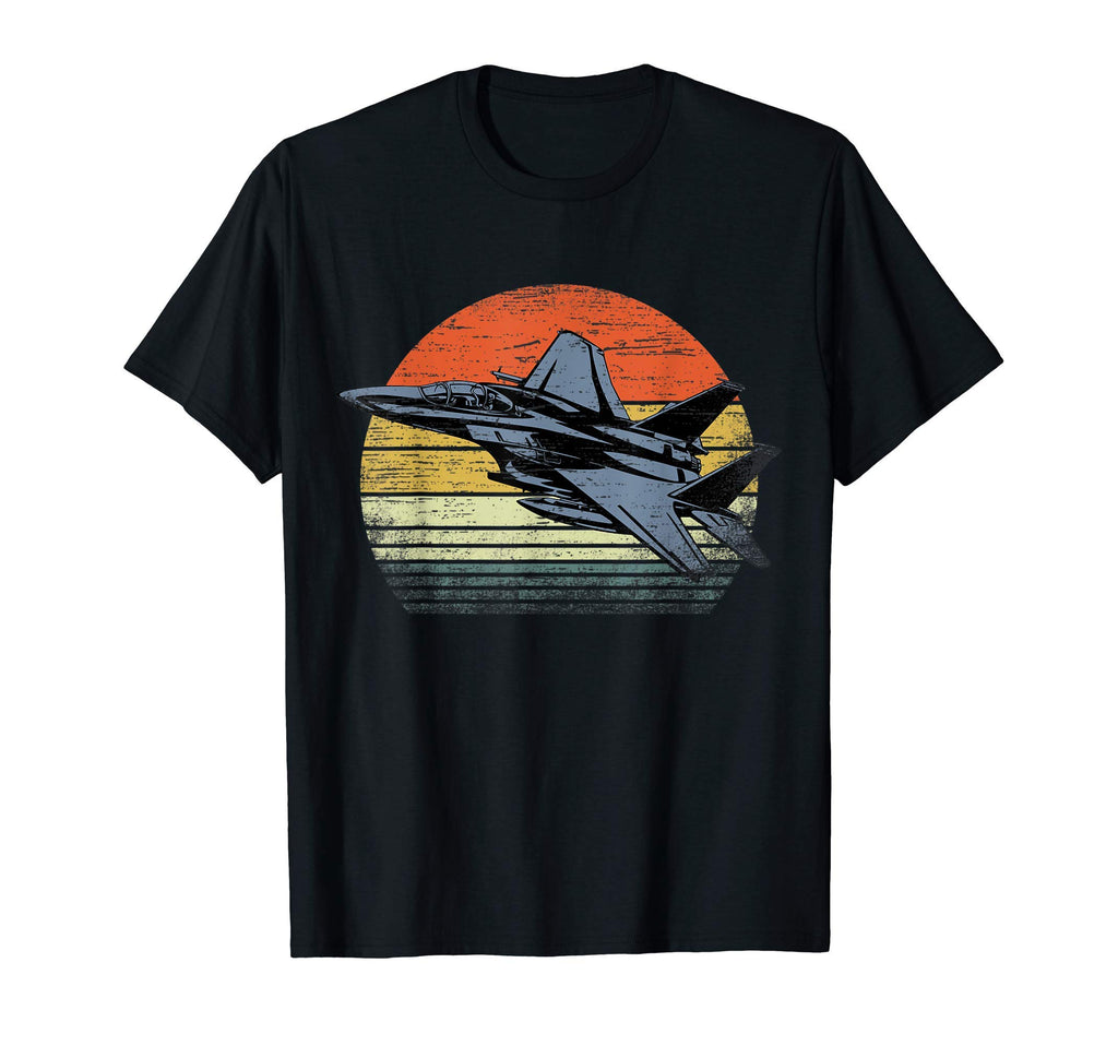 Military Jet Sunset Fighter Aircraft T-Shirt - Unique Graphic Men Women - T-Shirt, Sweatshirt, Hoodie