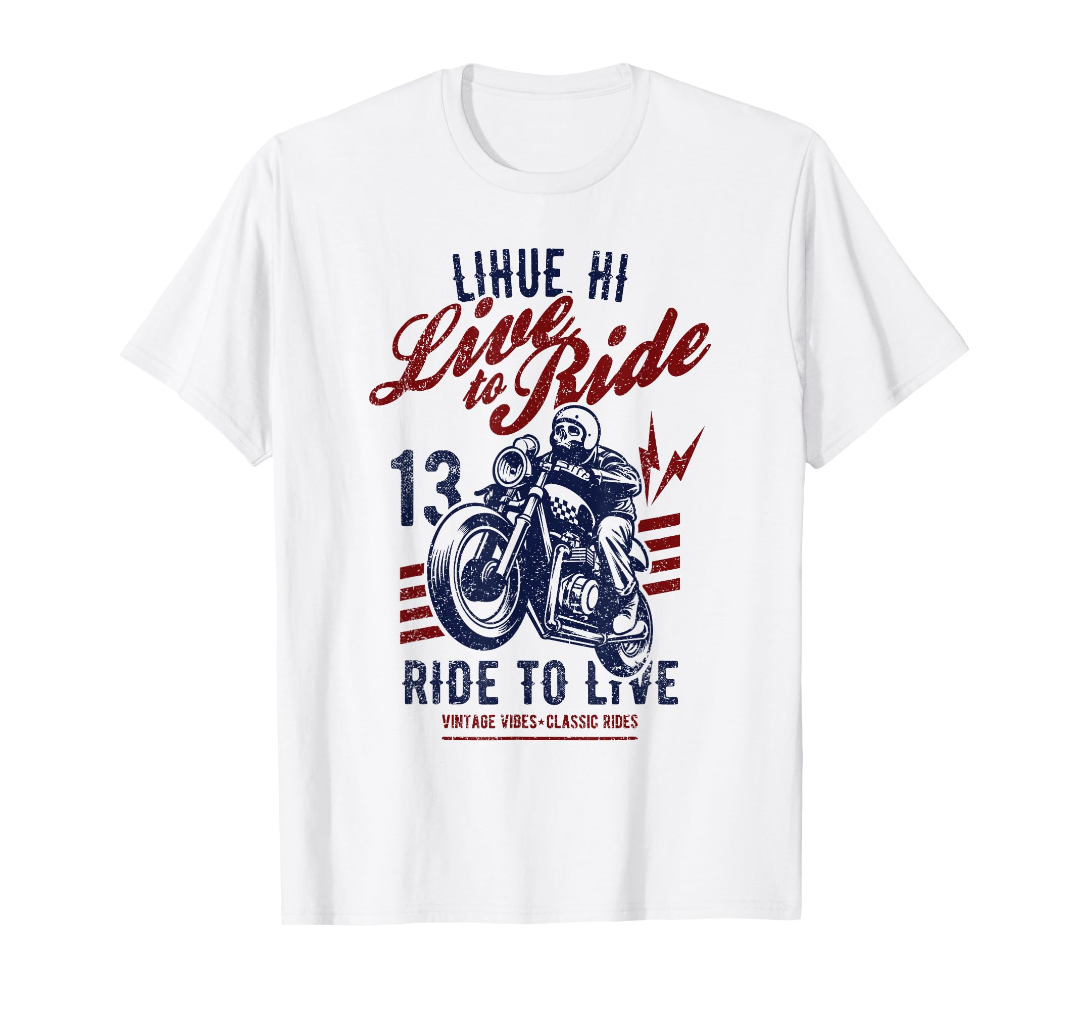 Lihue Hawaii Motorcycle Skull Rider T-Shirt - Streetwear Style Men Women - T-Shirt, Sweatshirt, Hoodie