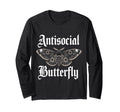 Antisocial Butterfly Gothic Moth T-Shirt - Fun Novelty Design Men Women - T-Shirt, Sweatshirt, Hoodie