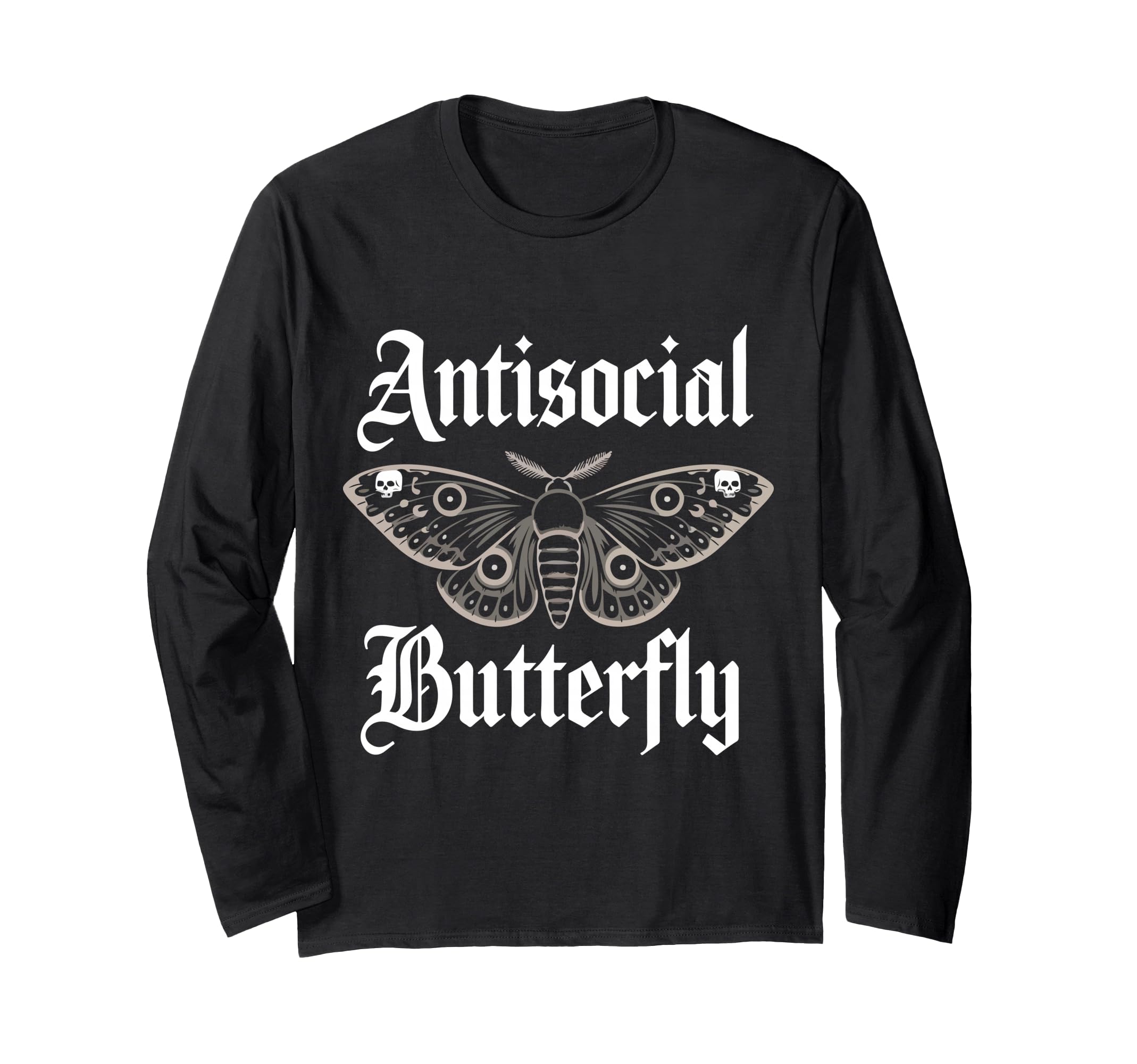 Antisocial Butterfly Gothic Moth T-Shirt - Fun Novelty Design Men Women - T-Shirt, Sweatshirt, Hoodie